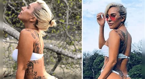 Instagram Lady Gaga lució los hoyuelos de su trasero en diminuto