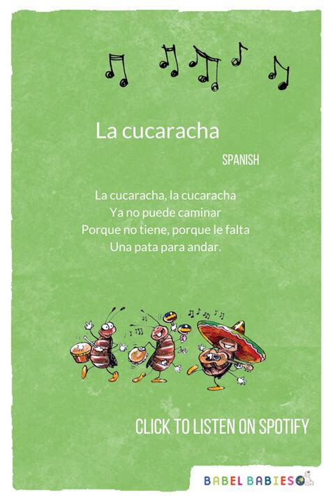 La Cucaracha Letra Original Besmelos