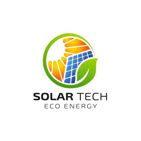 Sun Solar Energy Logo Design Template Eco Energy Logo Design Stock