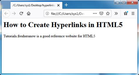 Html5 Hyperlink Tag Anchor Tag With Examples