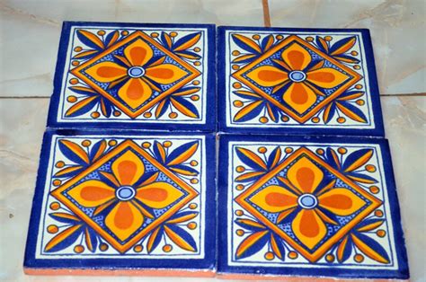 14 Mexican Talavera Tileshand Made Hand Painted 6 X Etsy