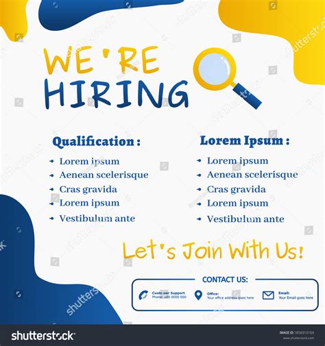 Hiring Recruitment Design Posteropen Vacancy Design Stock Vector