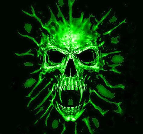 1920x1080px 1080p Free Download Green Skull Skull Art Skull