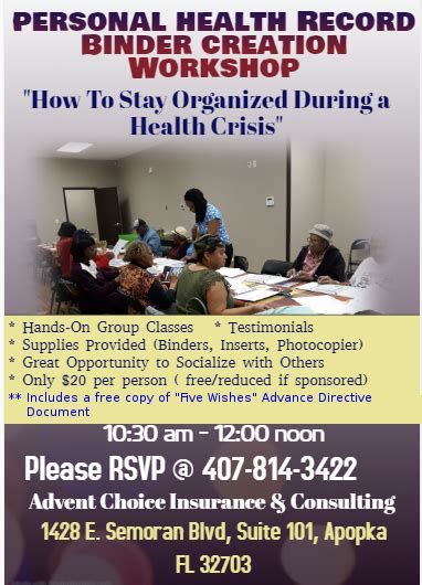 Personal choice ® ppo plans with personal choice ppo plans from independence blue cross, you can choose to see any doctor or visit any hospital in the personal choice network. Personal Health Record Binder Workshop - Advent Choice ...