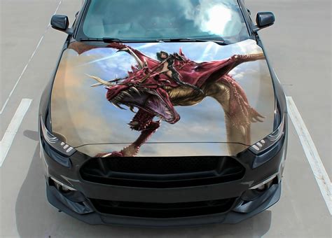 Red Dragons Car Decal 3d Dragon Car Wrap 3d Tribal Dragon Car Sticker