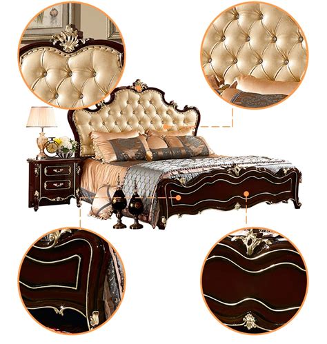 H8830r Indian Royal Style Furniture Antique Gold Bedroom Sets American