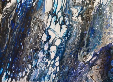 Stormy Ocean Abstract Paint Pour Living Art By Brenda Paintings