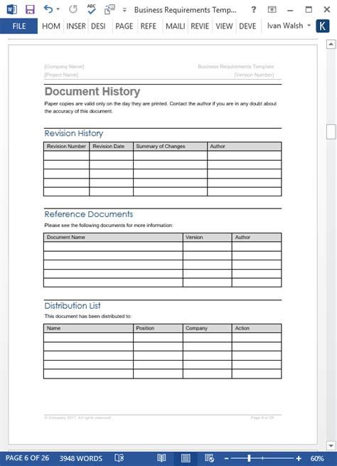 54+ examples of checklists in word doc format. Business Requirements Specification Template (MS Word/Excel/Visio) - Templates, Forms ...