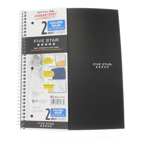 Five Star College Ruled 2 Subject Wirebound Notebook 1 Ct Fred Meyer
