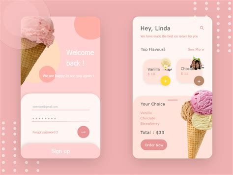 Ice Cream App By Linda Yadroudj On Dribbble