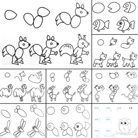 It's immaterial which way one chooses to start the practice of drawing. Wonderful Idea For Drawing Easy Animal Figures