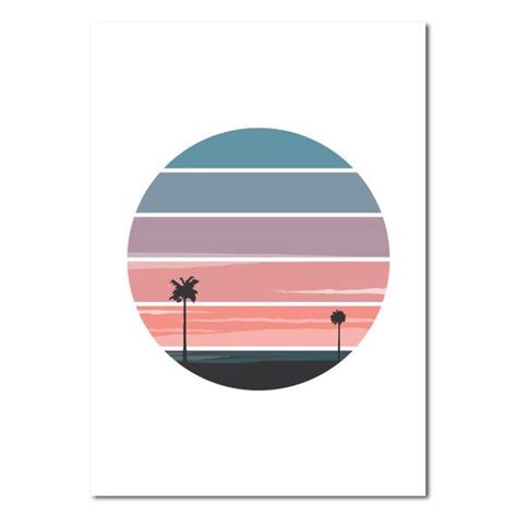 Beach Inspired Art Print Palm Sunset Giclee Print Gift For Etsy In