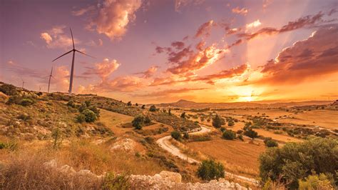 Cyprus Landscape At Sunset 4k Ultra Hd Wallpaper Background Image