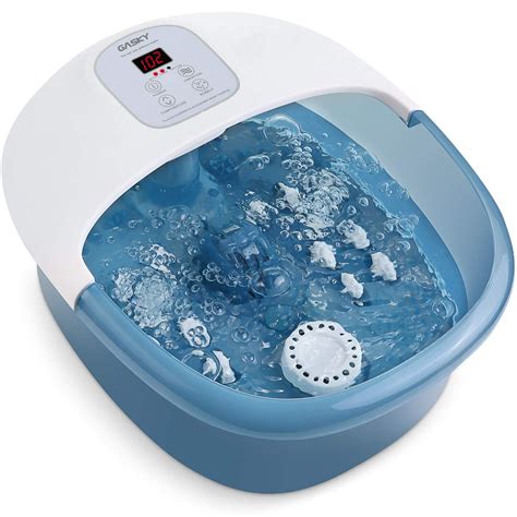 Foot Spa Bath Massager With Heat Bubbles Vibration 14 Shiatsu Massaging Rollers To Relax Tired