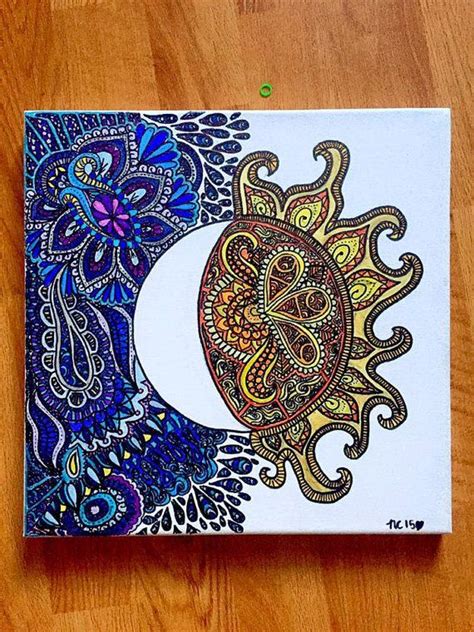 Sun And Moon Print Etsy Sun And Moon Drawings Doodle Art Flowers Art