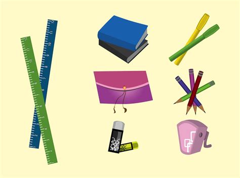 Crafts for kids fun crafts projects use materials found around the house, like egg cartons, cardboard, paper, boxes, string, crayons, paint, glue, etc. School Supplies Vector Art & Graphics | freevector.com
