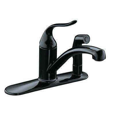 American standard faucets standard oil rubbed bronze kitchen faucet. Kohler Coralais Decorator Kitchen Sink Faucet In Black ...