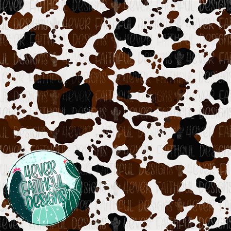 Seamless Multi Colored Cow Print Cowhide Digital Paper Cute Etsy