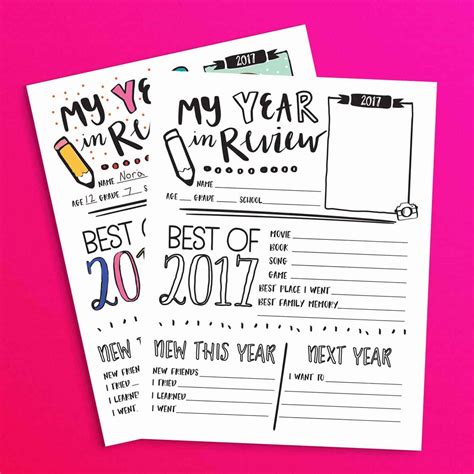 2017 Year In Review Printable For Kids Fun Loving Families