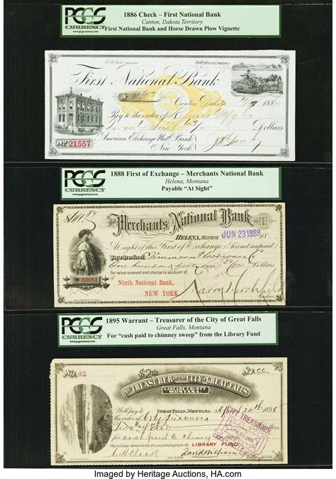 1886-95 Check, First of Exchange, and Warrant.. (Total: 3 | Lot