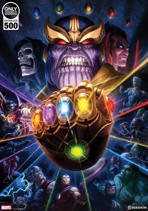 Marvel Infinity Gauntlet And Thanos Art Print Comic Concepts