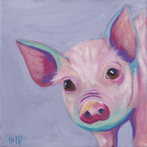 Easy Daily Painting Colorful Pig Step By Step Acrylic Tutorials Day 4