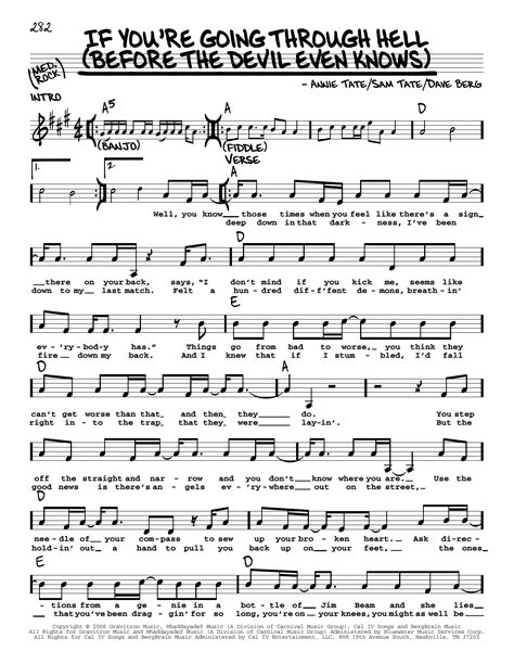 If Youre Going Through Hell Before The Devil Even Knows Sheet Music