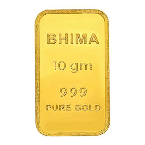 Bhima Jewellers 24k 999 Pure Gold Bar 10gm Jewellery