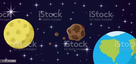 Ilustración De Asteroide En El Espacio Y Más Vectores Libres De Derechos De Asteroide