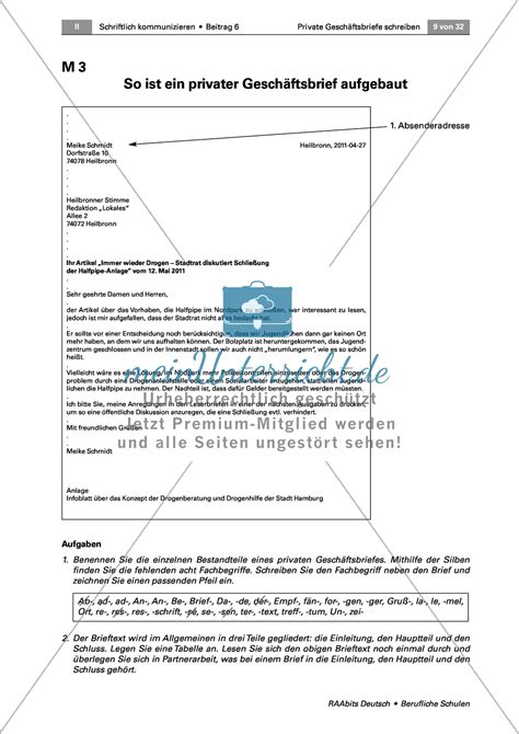 8 Teile Eines Geschäftsbriefes (4) | Beispiel-Lebensläufe