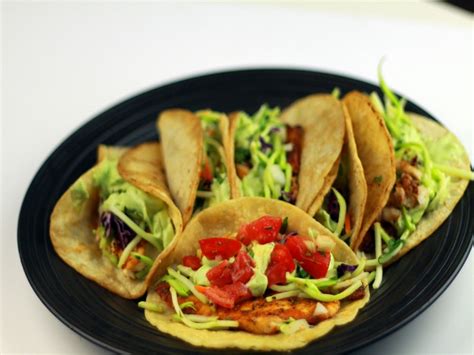 Tilapia, cod, mahi mahi, snapper, etc. Blackened Tilapia Tacos with Avocado Sauce