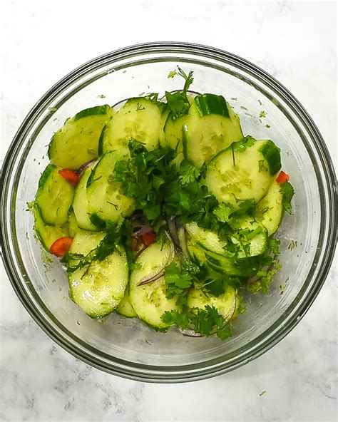 Thai Marinated Cucumbers With Cilantro Salad Laurie Bakkes Kitchen