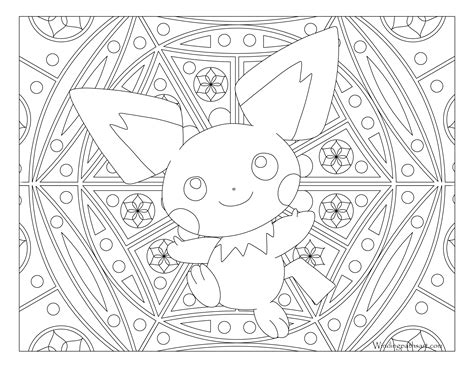 Coloring fun for all ages, adults and children. #172 Pichu Pokemon Coloring Page · Windingpathsart.com