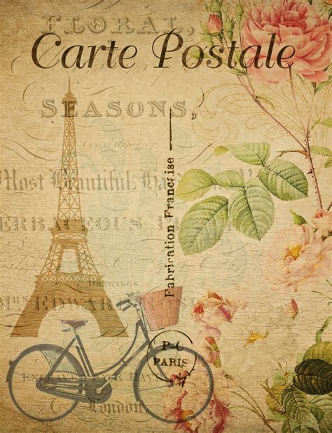 Vintage Postcard Eiffel Tower Free Stock Photo Public Domain Pictures