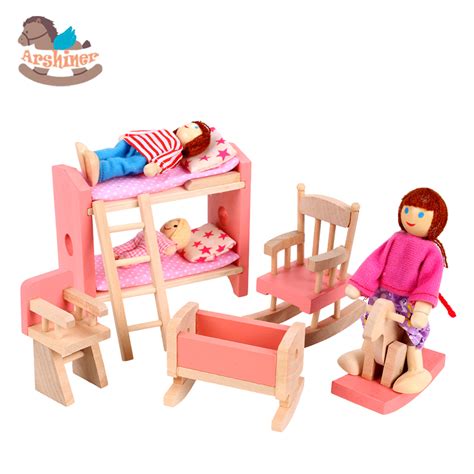 Make the bedroom space unique, adapting it to the needs of a child who grows up with her. Arshiner Wooden Dolls House Furniture Miniature Children ...