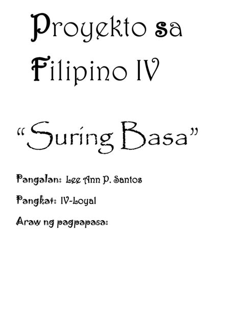 Suring Basa Philippin News Collections