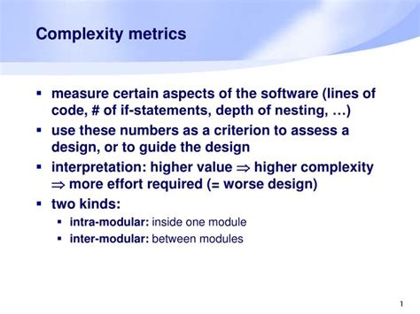 Ppt Complexity Metrics Powerpoint Presentation Free Download Id