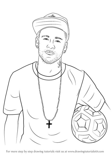 learn   draw neymar jr footballers step  step drawing tutorials soccer drawing