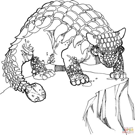 Ankylosaurus Cretaceous Period Dino Coloring Page Free Printable