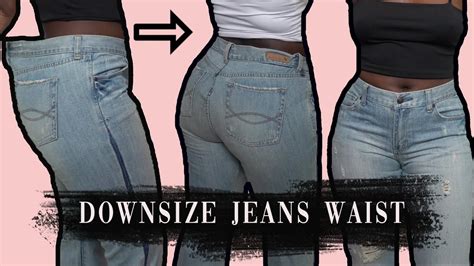 How To Resize Jeans Waist Easy Denim Diy Thrift Flip Youtube