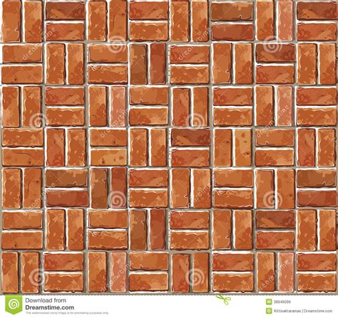 Red Brick Wall Seamless Illustration Background Stock