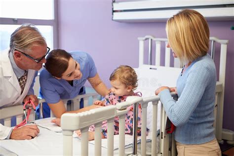 Mother And Daughter In Pediatric Ward Of Hospital Stock Image Image
