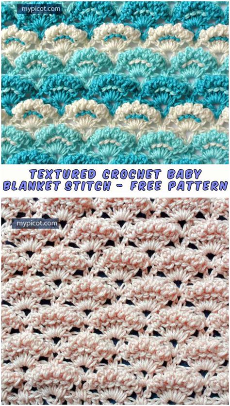 1 Textured Crochet Baby Blanket Stitch Free Pattern