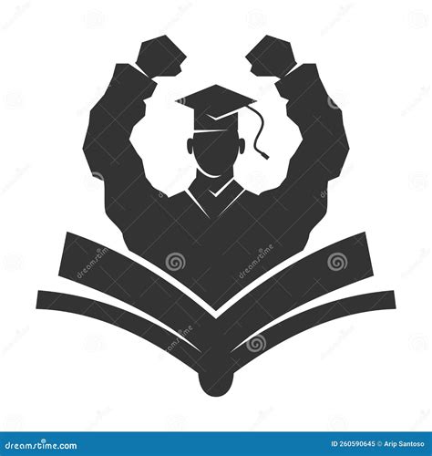 Scholar Student Success Logo Icon Illustration Brand Identity Stock