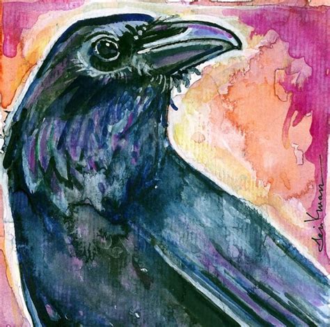 Raven Watercolor Painting Print