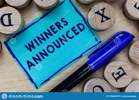 Conceptual Hand Writing Showing Winners Announced. Business Photo Text Announcing Who Won The ...
