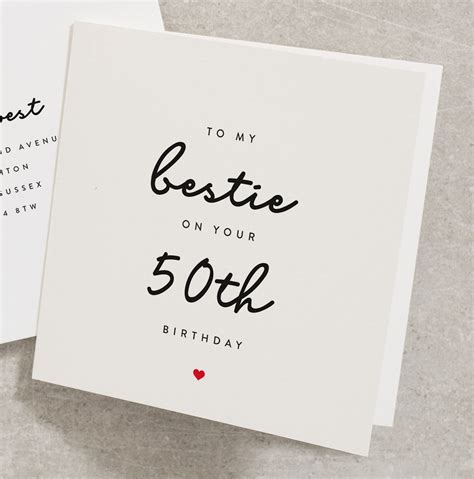 Best Friend 50th Birthday Card To My Bestie On Your 50th Etsy