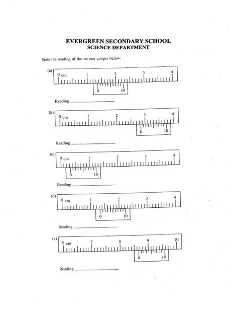 Vernier Micrometer Worksheet With Answers Pdf Pdf