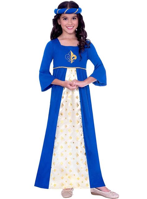 Girls Blue Medieval Princess Costume Blue Medieval Dress For Girls