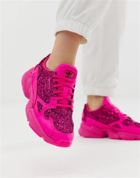 Adidas Originals Premium Pink Glitter Falcon Sneakers Lyst